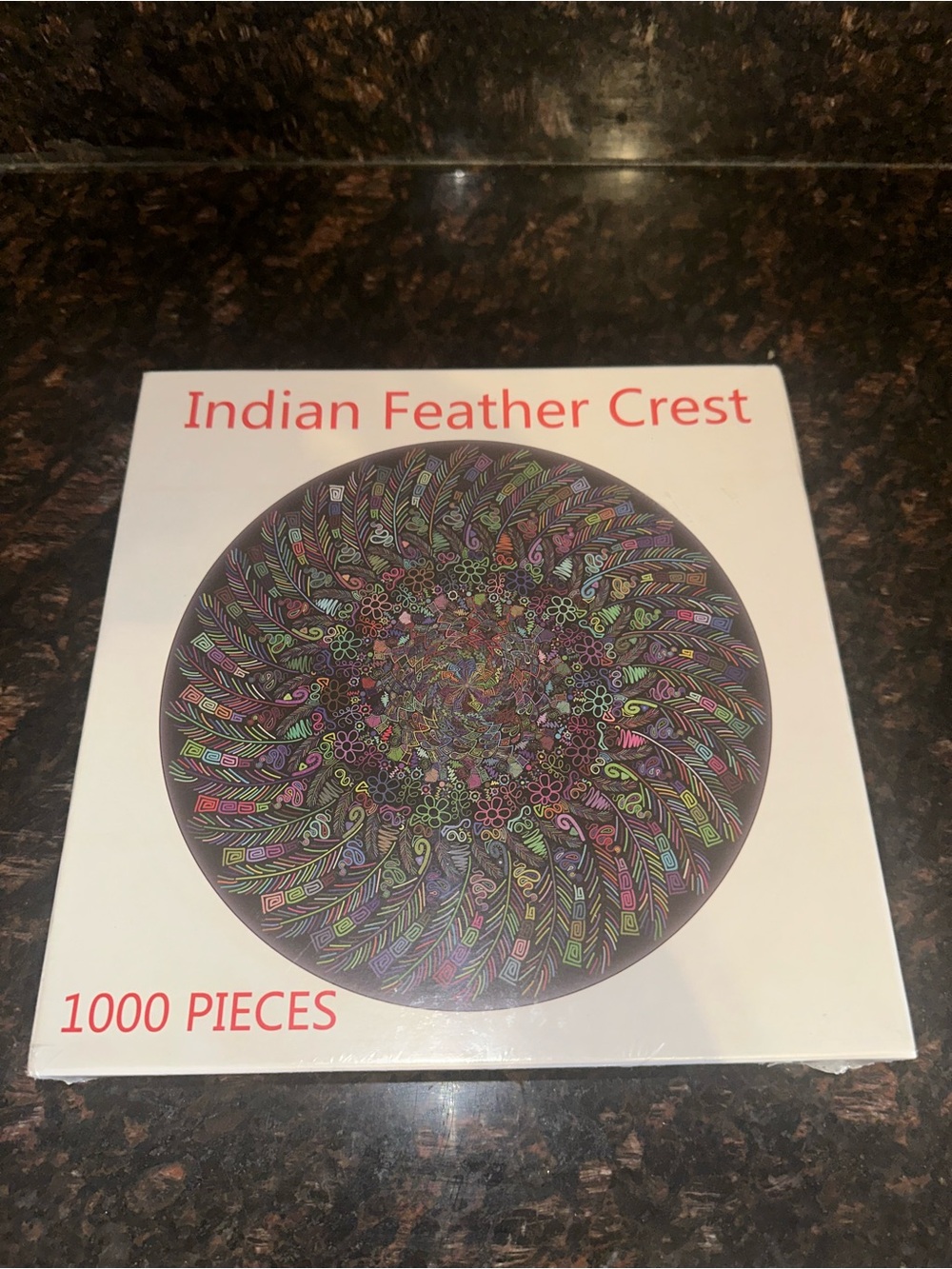Bgraamiens Indian Feather Crest Puzzle 1000 Pieces Round Jigsaw New Sealed .